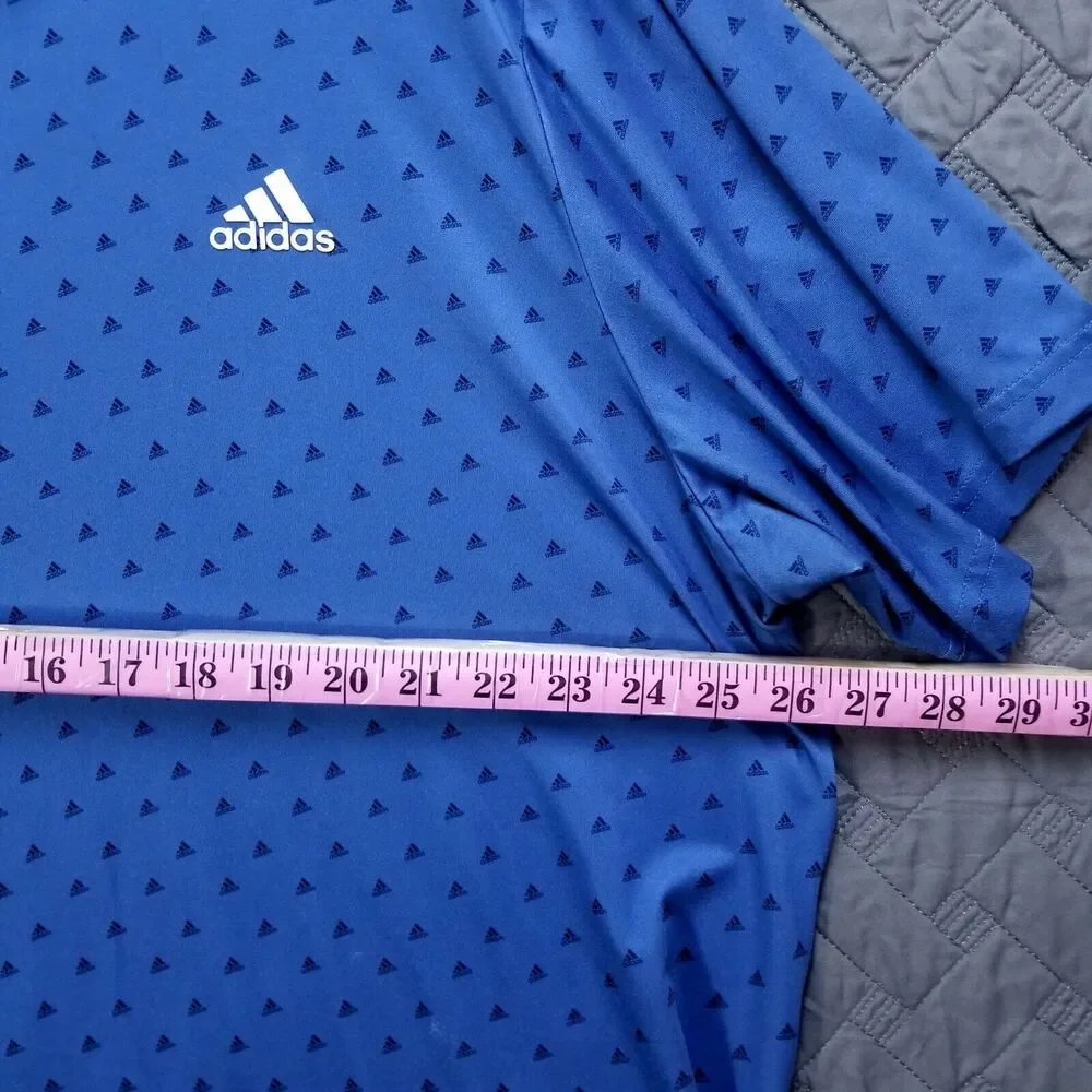 Adidas Polo Golf Shirt Mens 2XL Blue Performance‎ Fit Short Sleeve Collared